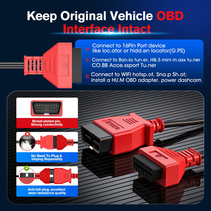 Autel 10ft OBD2 Extension Cable – 16 Pin OBD II Diagnostic Extender