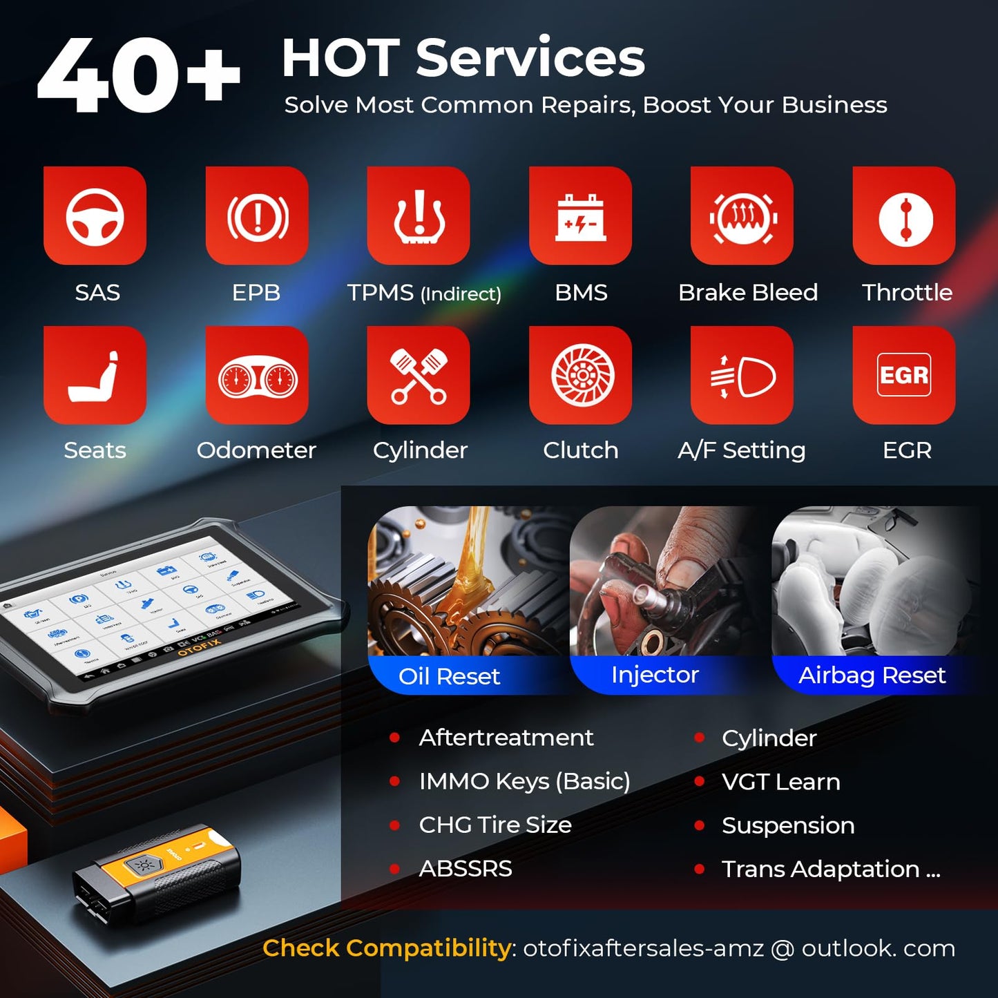 OTOFIX D1 Wireless OBD2 Scanner with Smartwatch – ECU Coding & 40+ Resets
