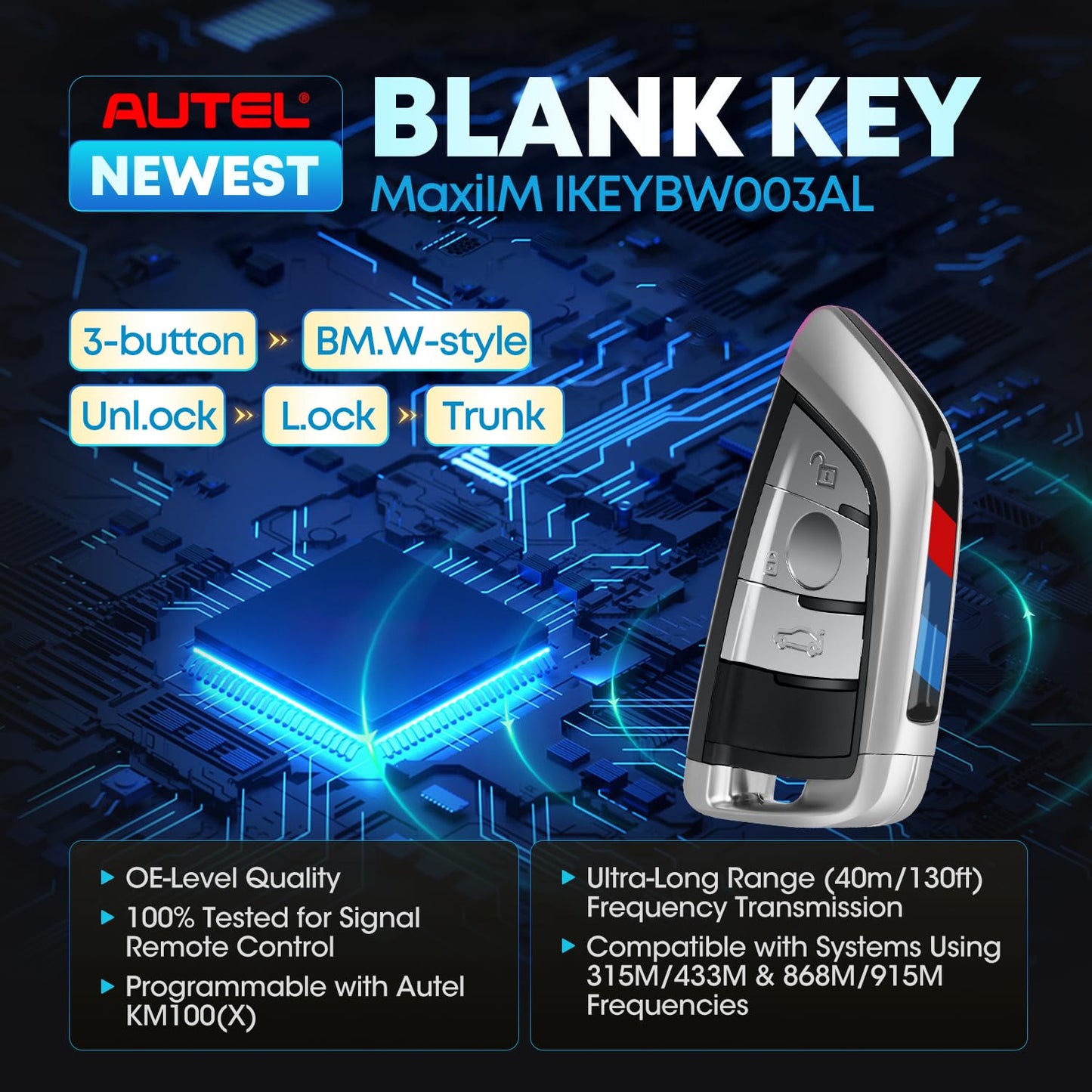 Autel IKEYBW003AL BMW Blank Key Fob for KM100 IM608 IM508