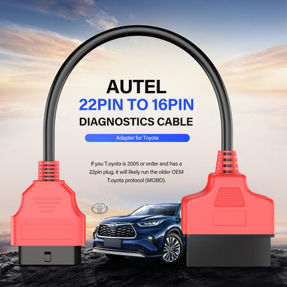 Autel 22-Pin OBD1 to 16-Pin OBD2 Adapter Cable for Toyota
