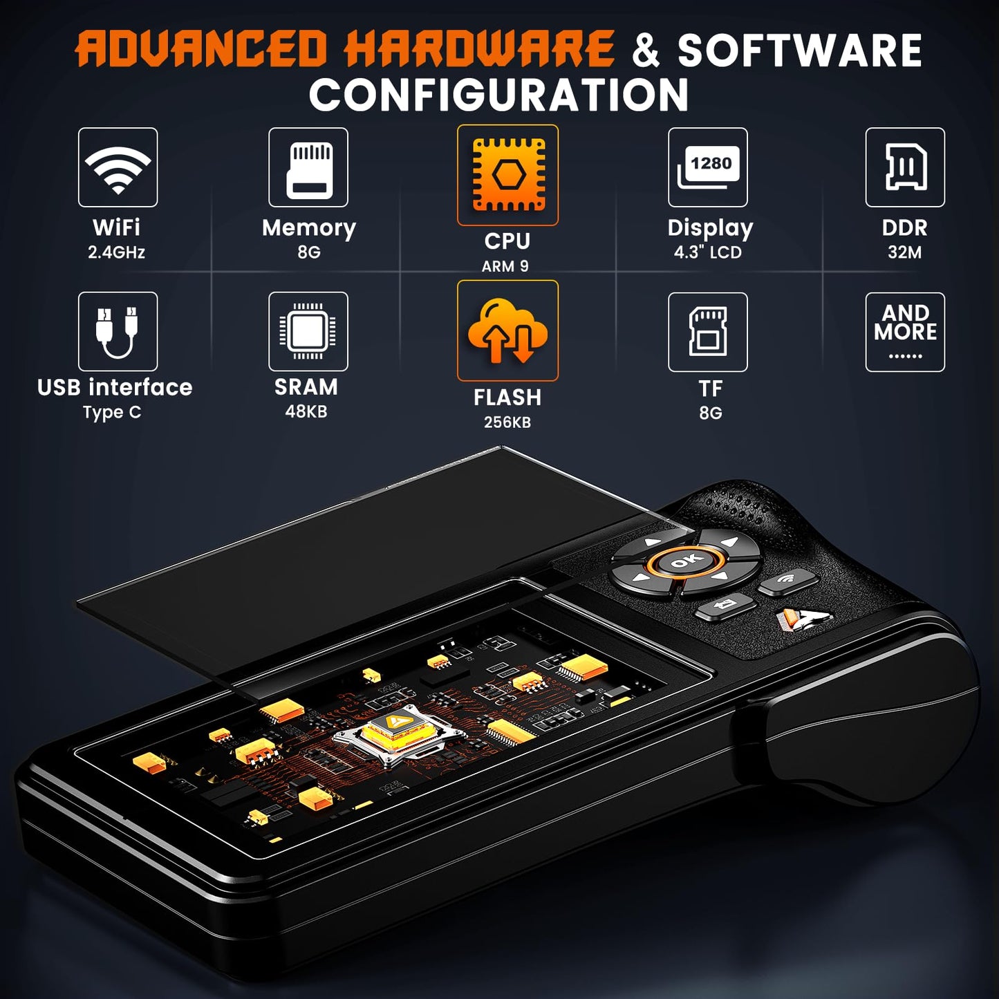 ANCEL HD430 Heavy Duty Truck Scanner with DPF Reset for Cummins & Caterpillar