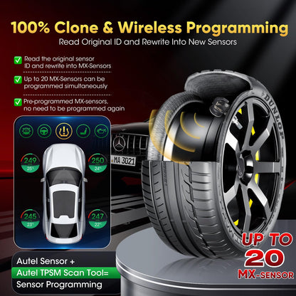Autel MX-Sensor TPMS Set of 8 – Dual 315/433MHz Metal