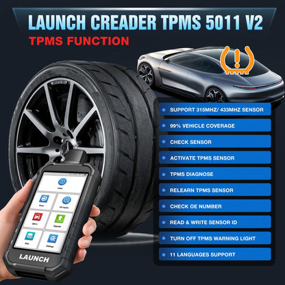 Launch TPMS Service Tool Kit with 4 LTR-03 Sensors & TPMS 5011 V2
