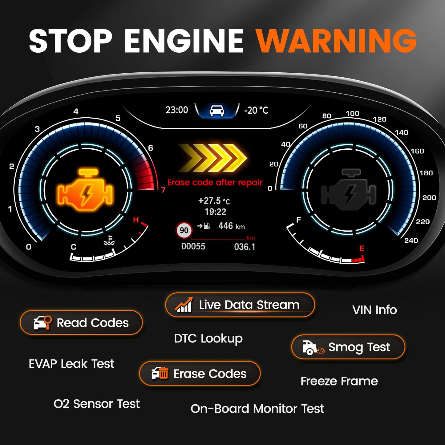 ANCEL AD530 PRO 2-in-1 OBD2 Scanner & Battery Tester for 1996+ Cars