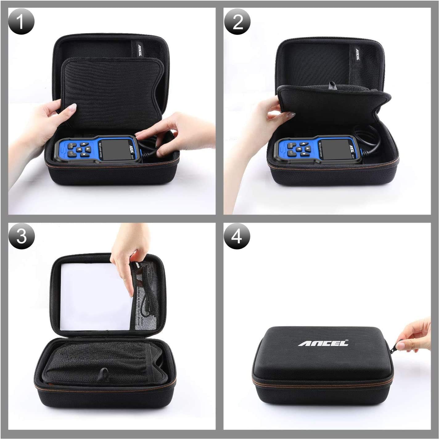 ANCEL Large Protective Case for OBD2 Scanner & Diagnostic Tools - Durable Storage Box
