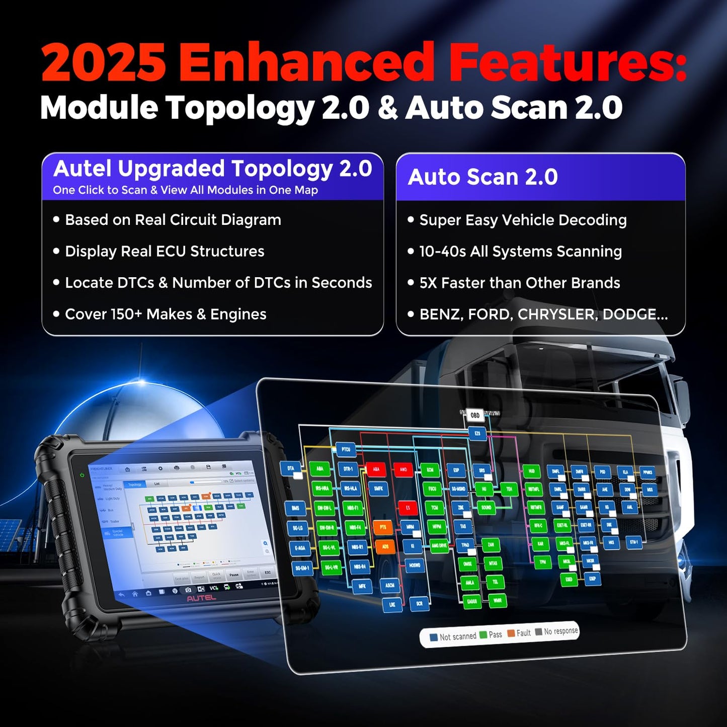 Autel MS909CV Heavy Duty Truck Scanner | 2025 Top CV Diagnostic Tool