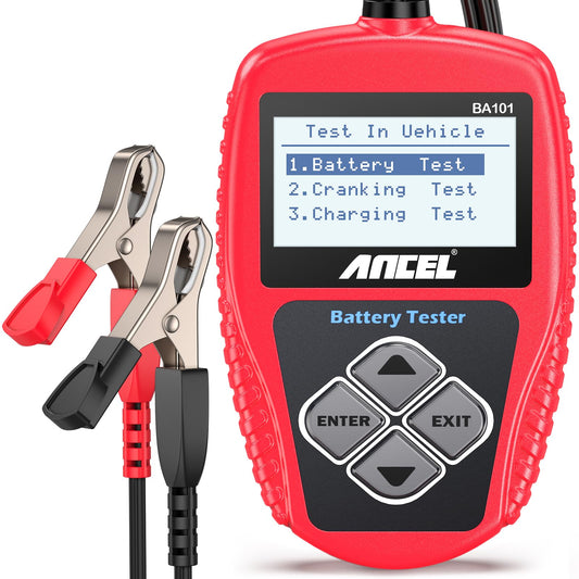 ANCEL BA101 12V Car Battery Tester & Alternator Analyzer – 100-2000 CCA