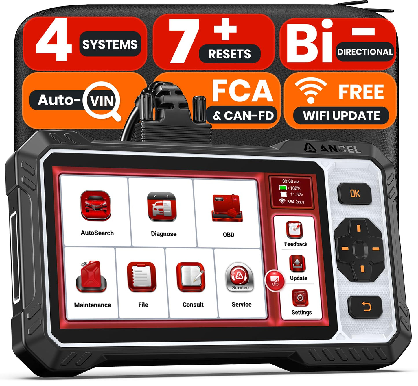 ANCEL FX6000 Elite OBD2 Scanner – Bidirectional ABS/SRS/Transmission Diagnostic Tool