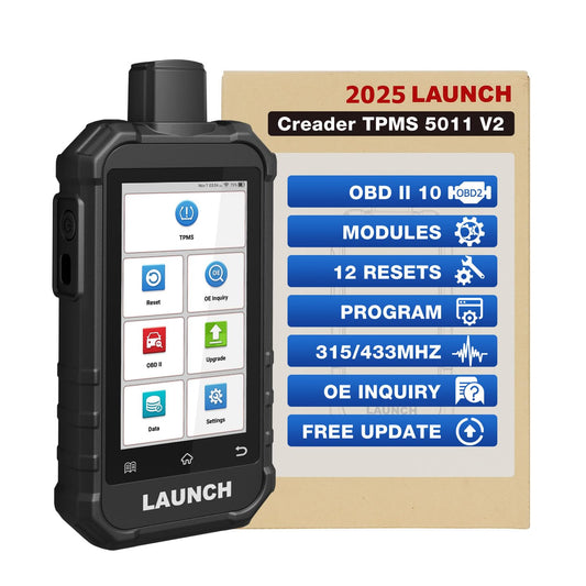 Launch X431 Creader 5011 V2 TPMS Tool - Tire Sensor Reset & OBD2 Scanner
