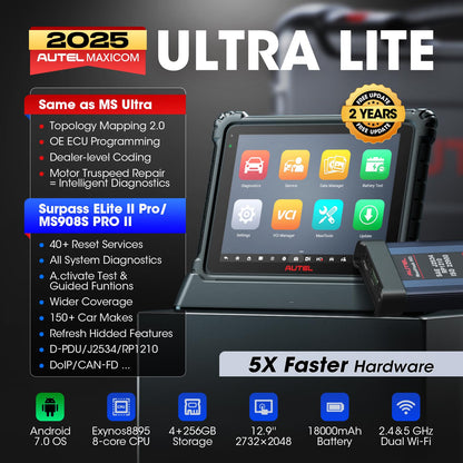 Autel Ultra Lite 2025 Scanner – ECU Programming, 40+ Services