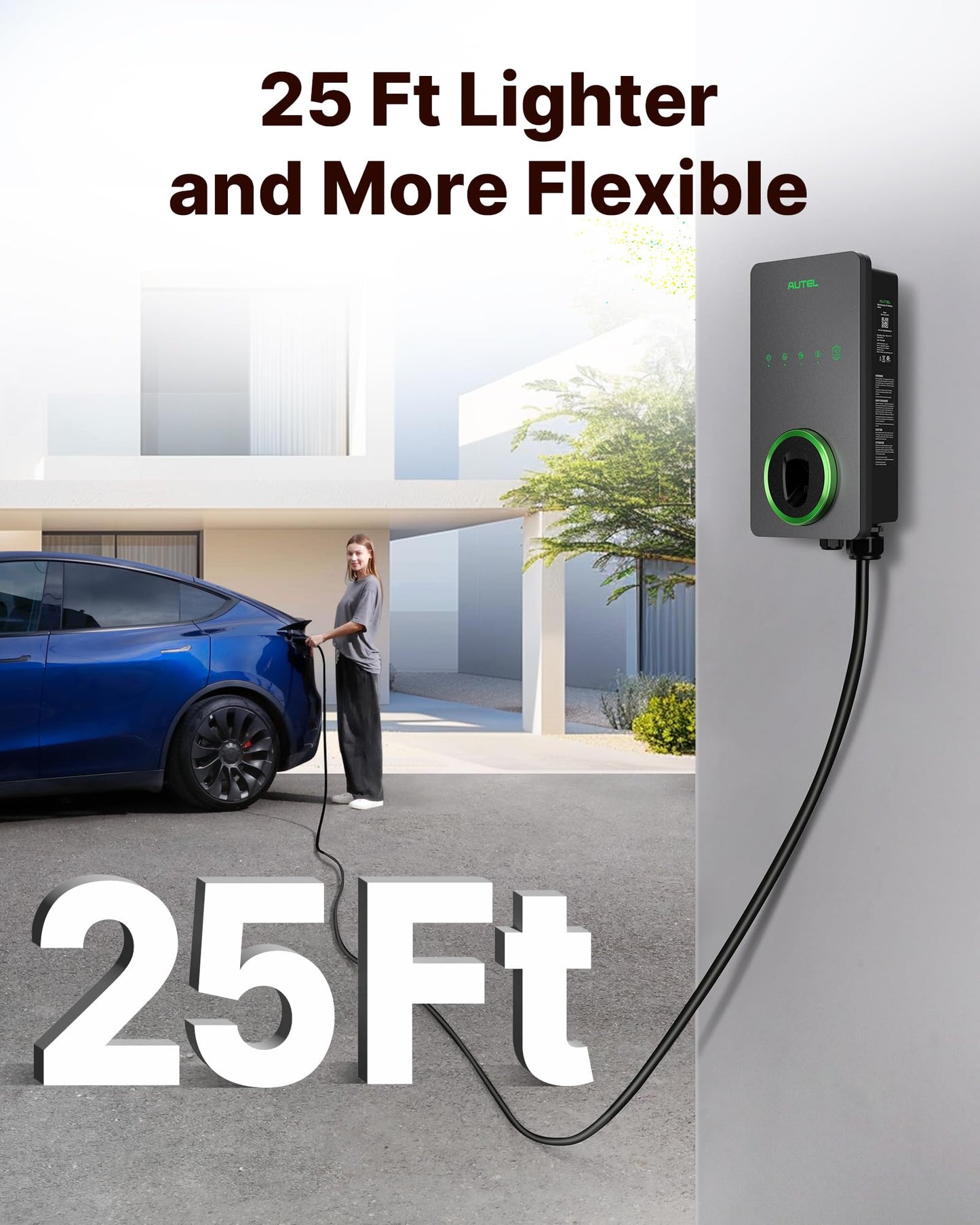 Autel 50A Level 2 EV Charger – NACS Tesla-Ready, 240V Smart Home Station