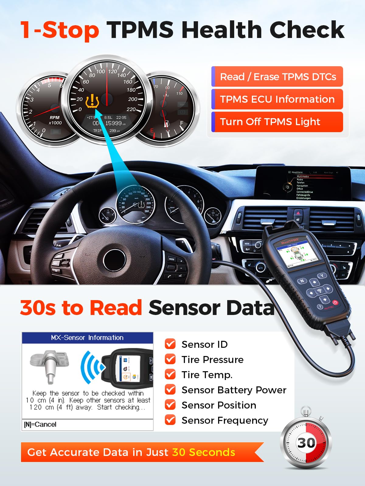 Autel MaxiTPMS TS408S TPMS Tool – 2025 Relearn & Programming