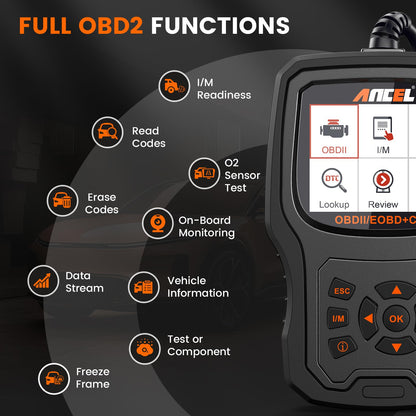ANCEL AD530 OBD2 Scanner with Battery Tester & Live Data