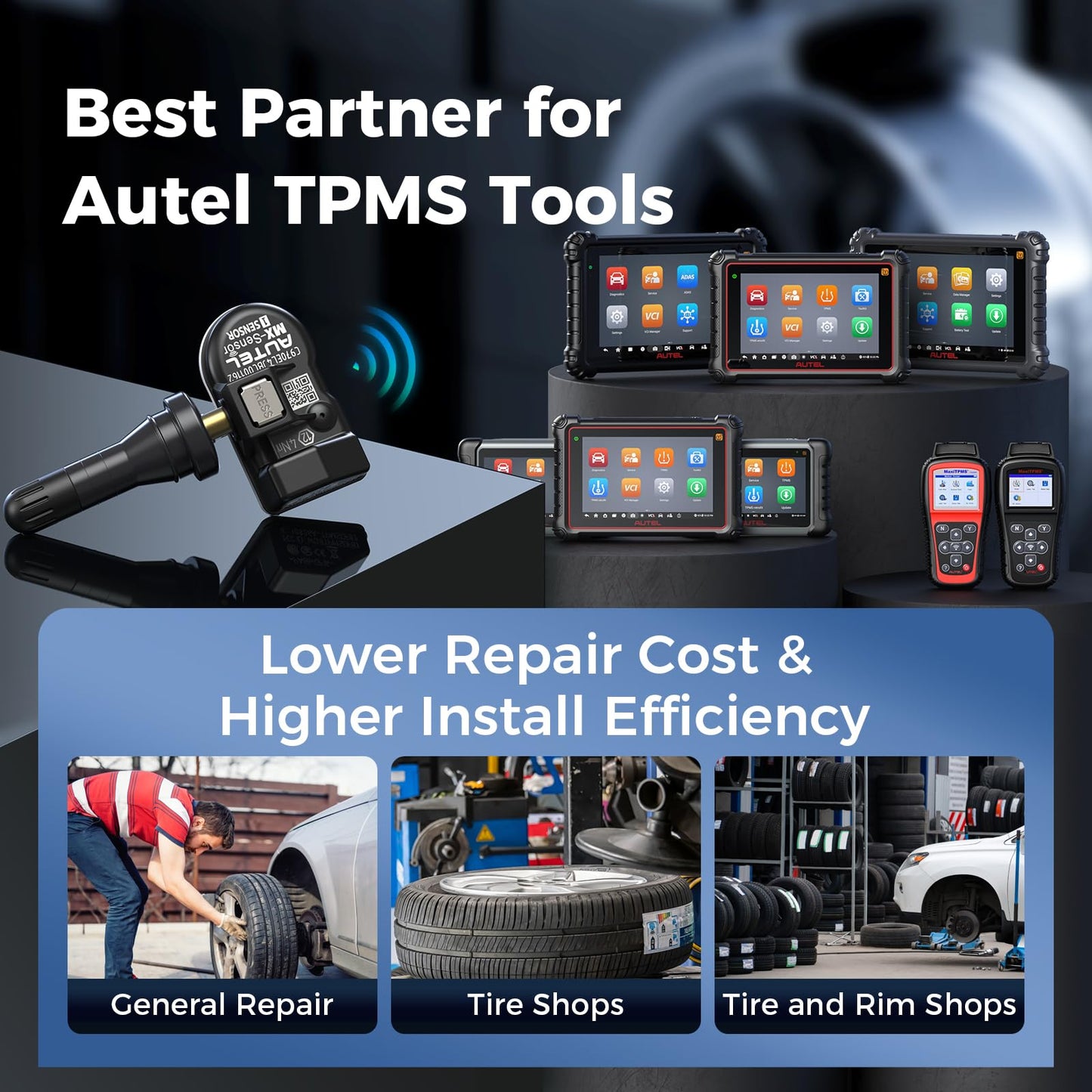 Autel MX-Sensor 2-in-1 TPMS (315MHz+433MHz) Programmable