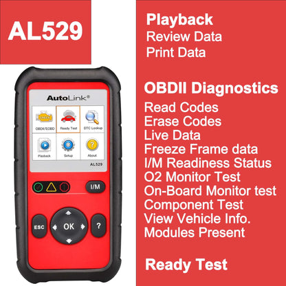 Autel AutoLink AL529 OBD2 Scanner - Advanced Code Reader & Live Data