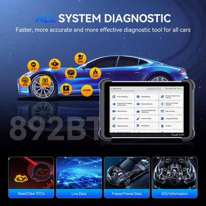 MUCAR 892BT AI OBD2 Scanner with ECU Coding & 34 Services