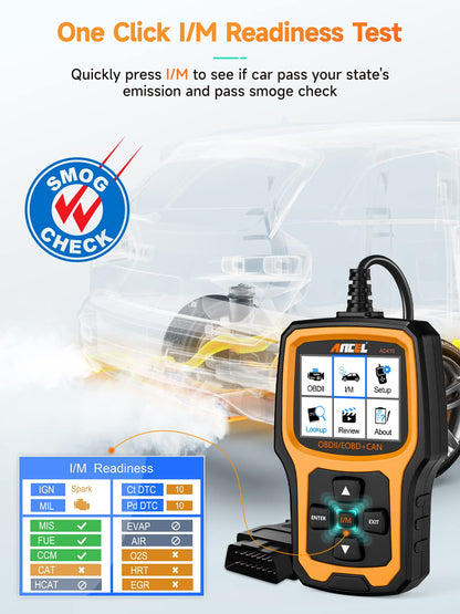 ANCEL AD410 OBD2 Scanner - Enhanced Car Code Reader for 1996+ Vehicles
