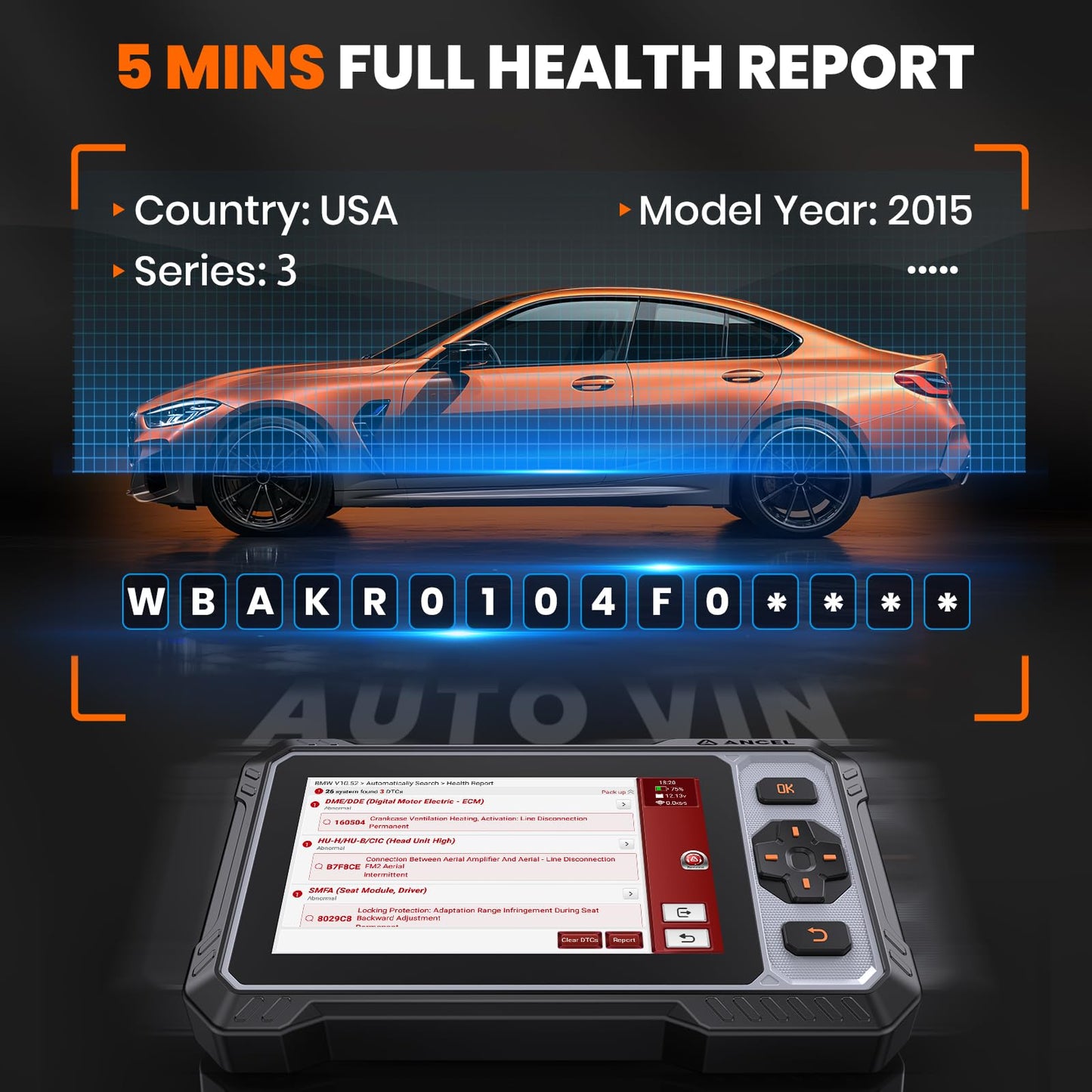 ANCEL FX6100 OBD2 Scanner with Bidirectional Active Test & 15+ Reset Services