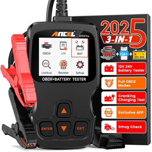 ANCEL AD310 Pro OBD2 Bluetooth Scanner & 12V/24V Car Battery Tester