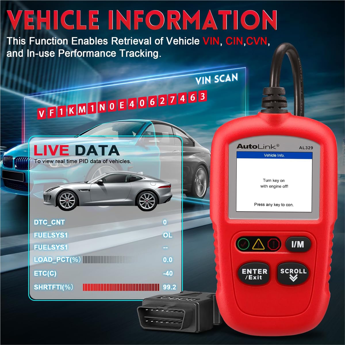 Autel AutoLink AL329 OBD2 Scanner – Upgraded AL319 Code Reader