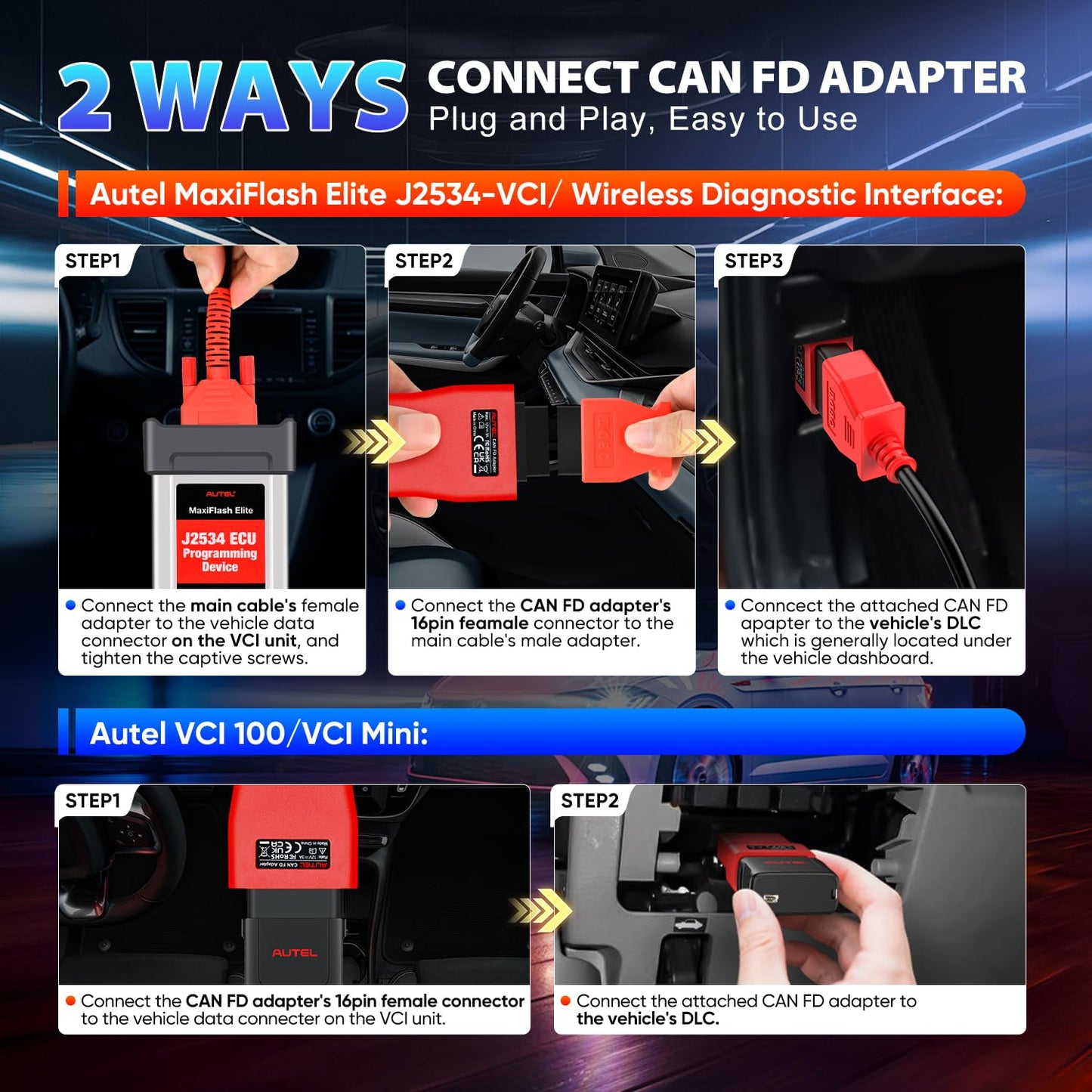 Autel CAN FD Adapter 2025 for MK808S, MS906, MK908, MX808