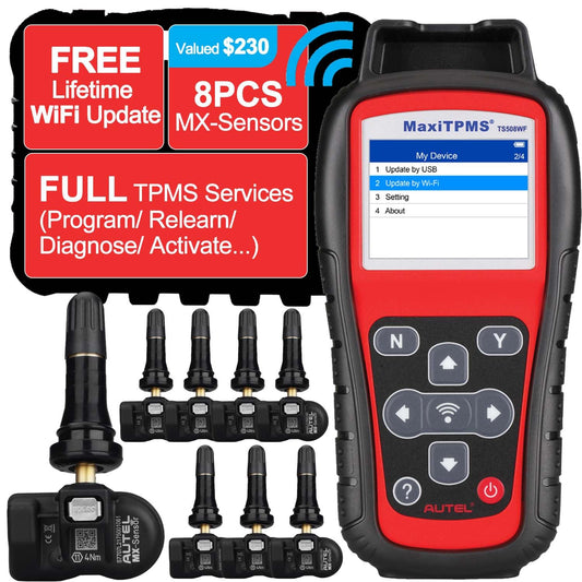 MaxiTPMS TS508WF TPMS Tool Kit + 8 MX Sensors | 2025 Version