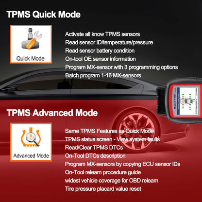 MaxiTPMS TS508WF TPMS Tool Kit + 8 MX Sensors | 2025 Version