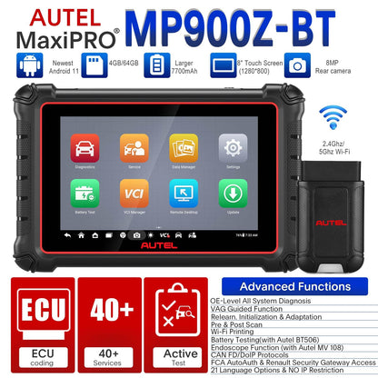 Autel MaxiPro MP900Z-BT Scanner | 40+ Services & ECU Coding Tool 2024