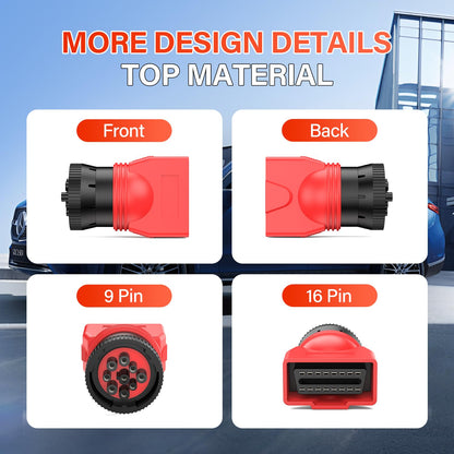 Autel 9Pin J1939 to 16Pin OBD2 Adapter for Heavy Duty Trucks