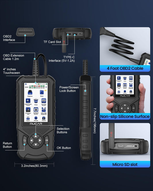 MUCAR CDE900 OBD2 Scanner with ABS, SRS & Transmission Diagnostics