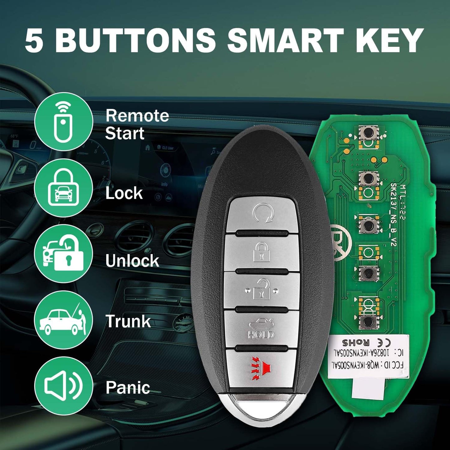 Autel IKEYNS5TPR Nissan Smart Key – 5 Button, Programmable