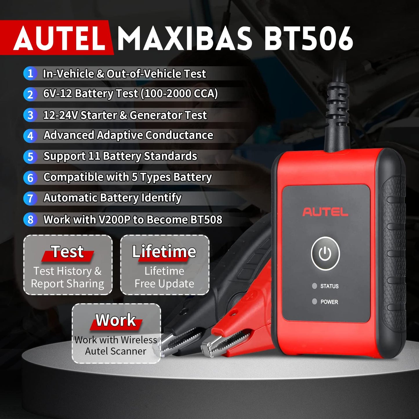 Autel MaxiBAS BT506 2024 Battery Tester – Accurate 6V & 12V Analyzer