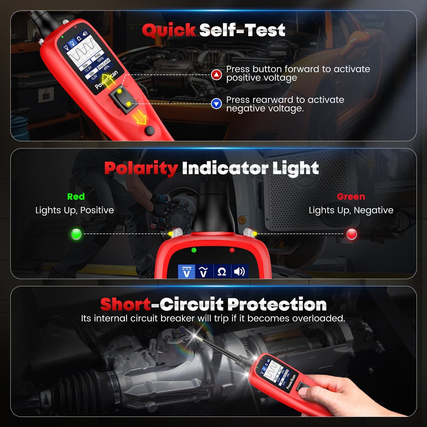 Autel PowerScan PS100 Circuit Tester | 12V–24V Electrical Probe Tool