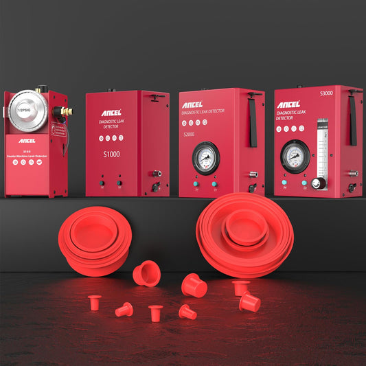 ANCEL Automotive Red Cap Plugs Kit 23-Piece for Smoke Leak Testing