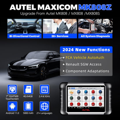 Autel MaxiCOM MK808Z Bidirectional Scanner + PowerScan PS100 Circuit Tester