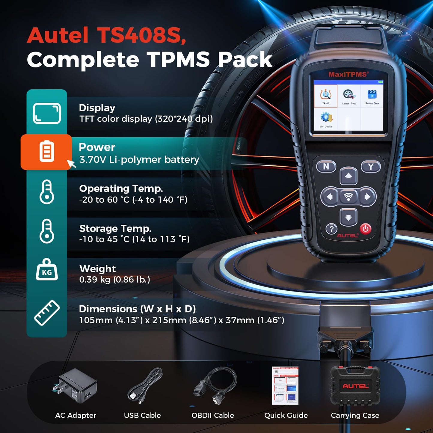 Autel MaxiTPMS TS408S TPMS Relearn Tool with OBD2, Lifetime Updates