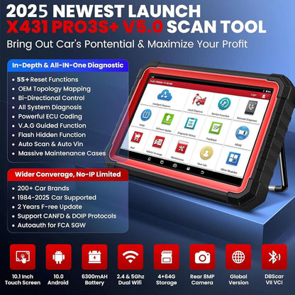 LAUNCH X431 PRO3S+ V5.0 Elite 2025 Scan Tool for Cars & Trucks
