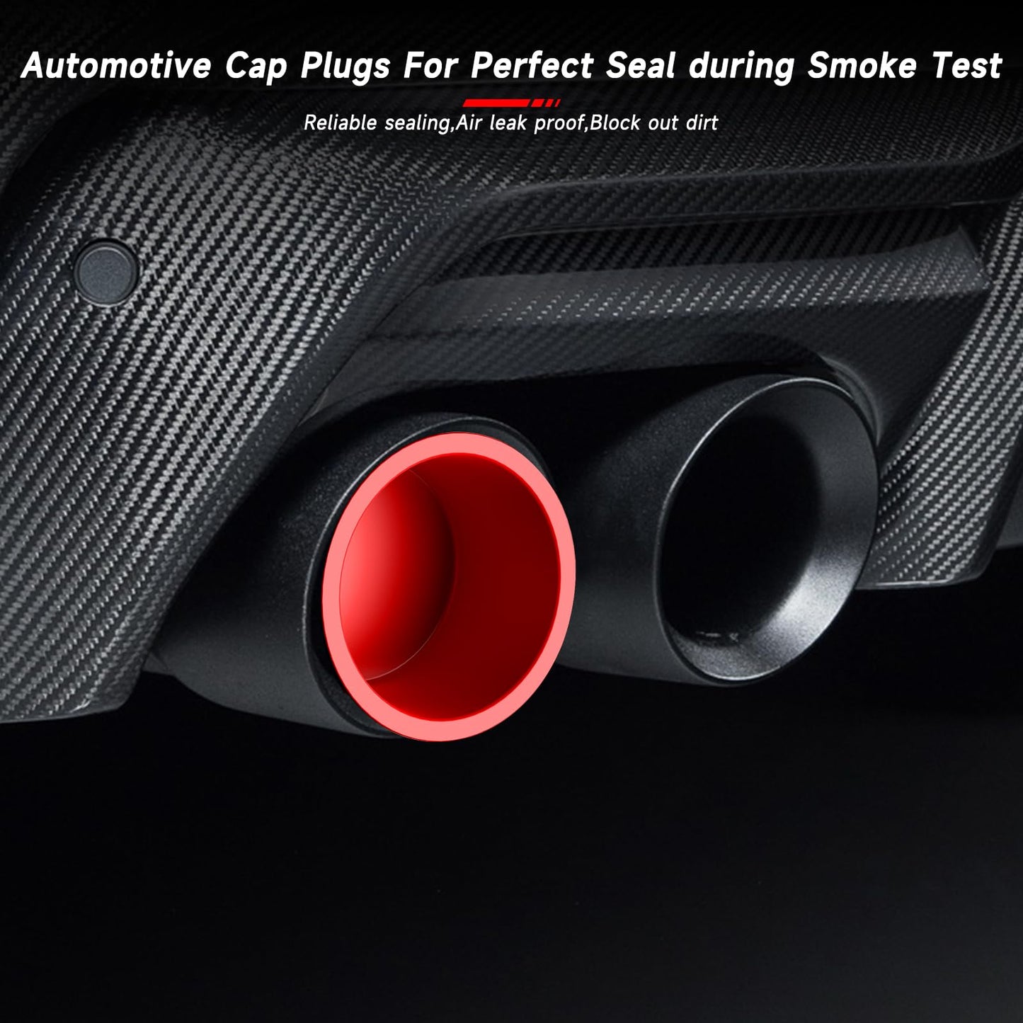 ANCEL Automotive Red Cap Plugs Kit 23-Piece for Smoke Leak Testing