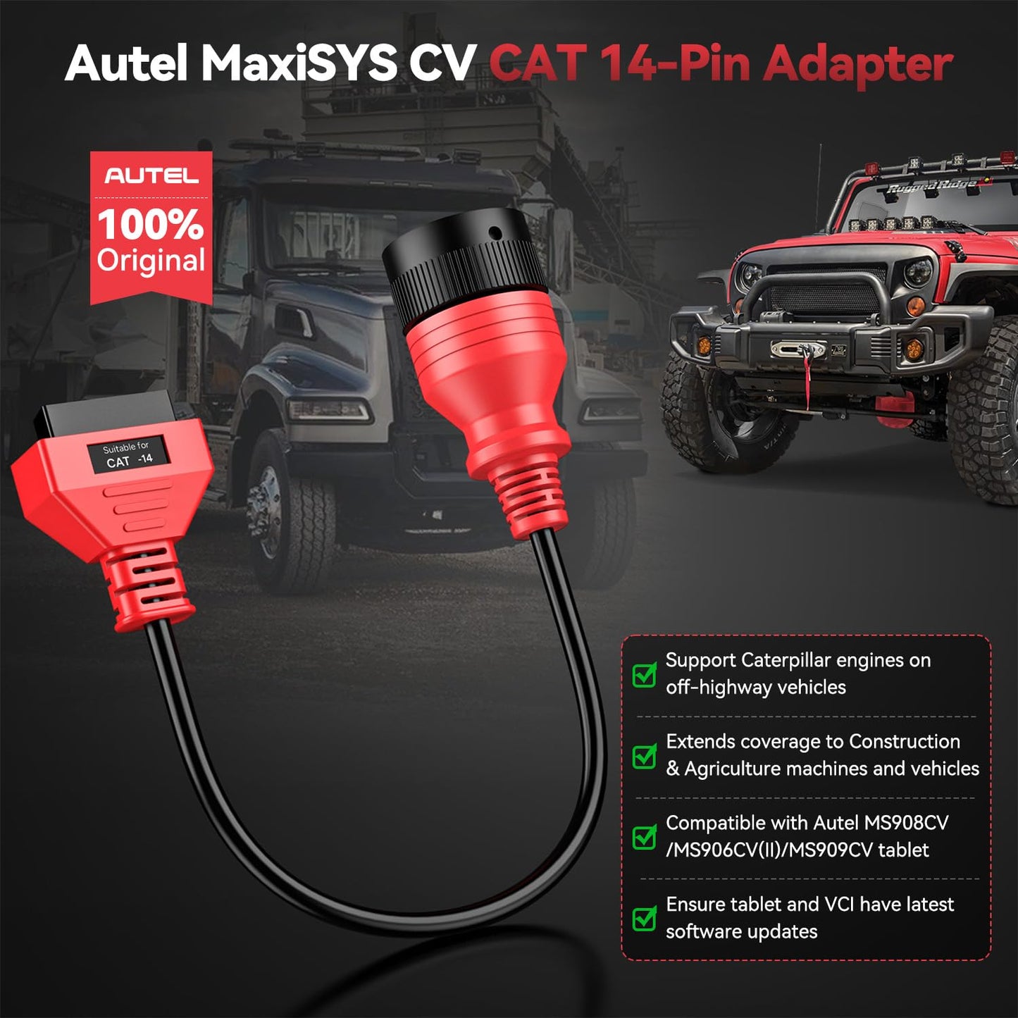 Autel CAT 14-Pin Adapter for Caterpillar Engines (2025)