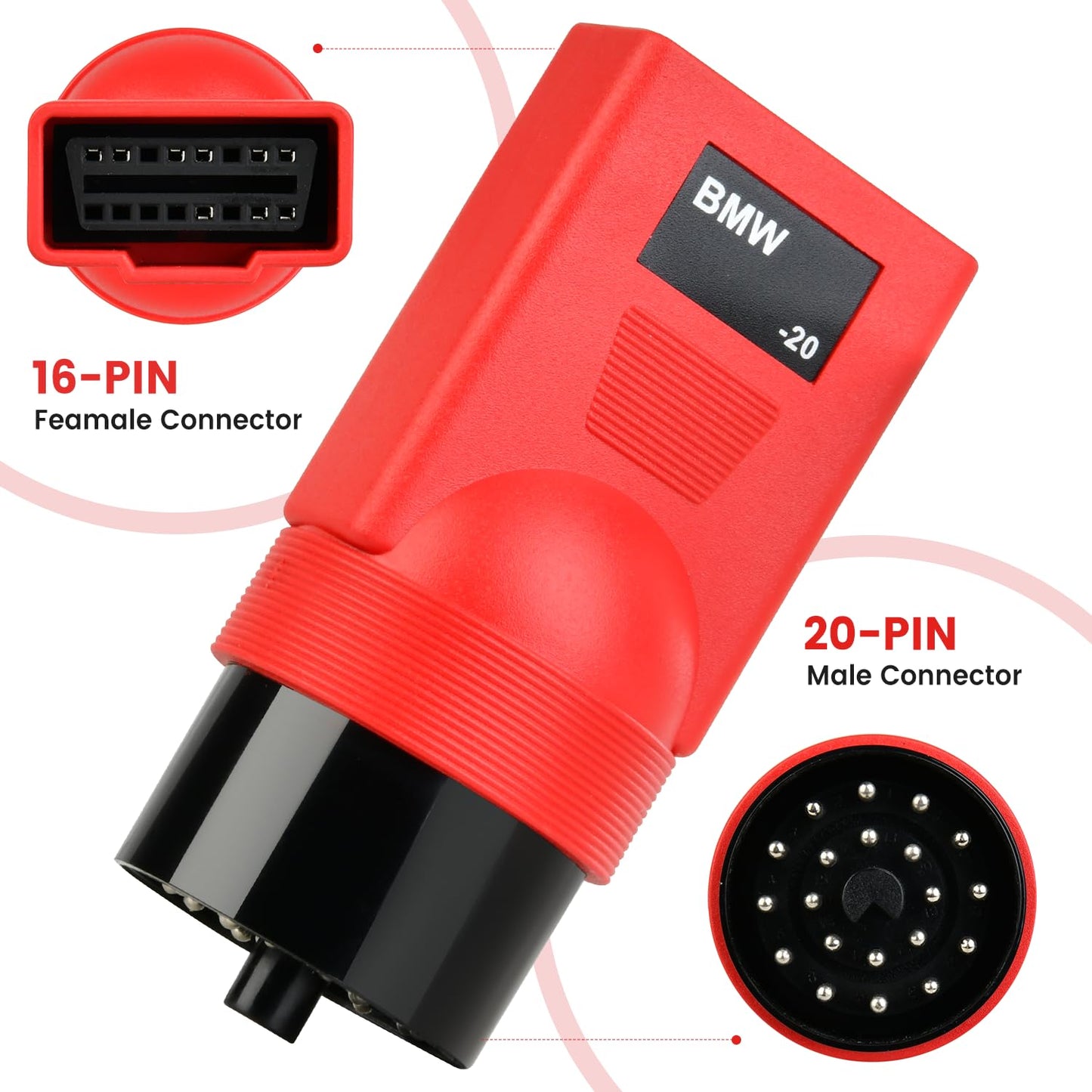 Autel BMW 20 Pin to OBD2 Adapter – For Autel Scanners