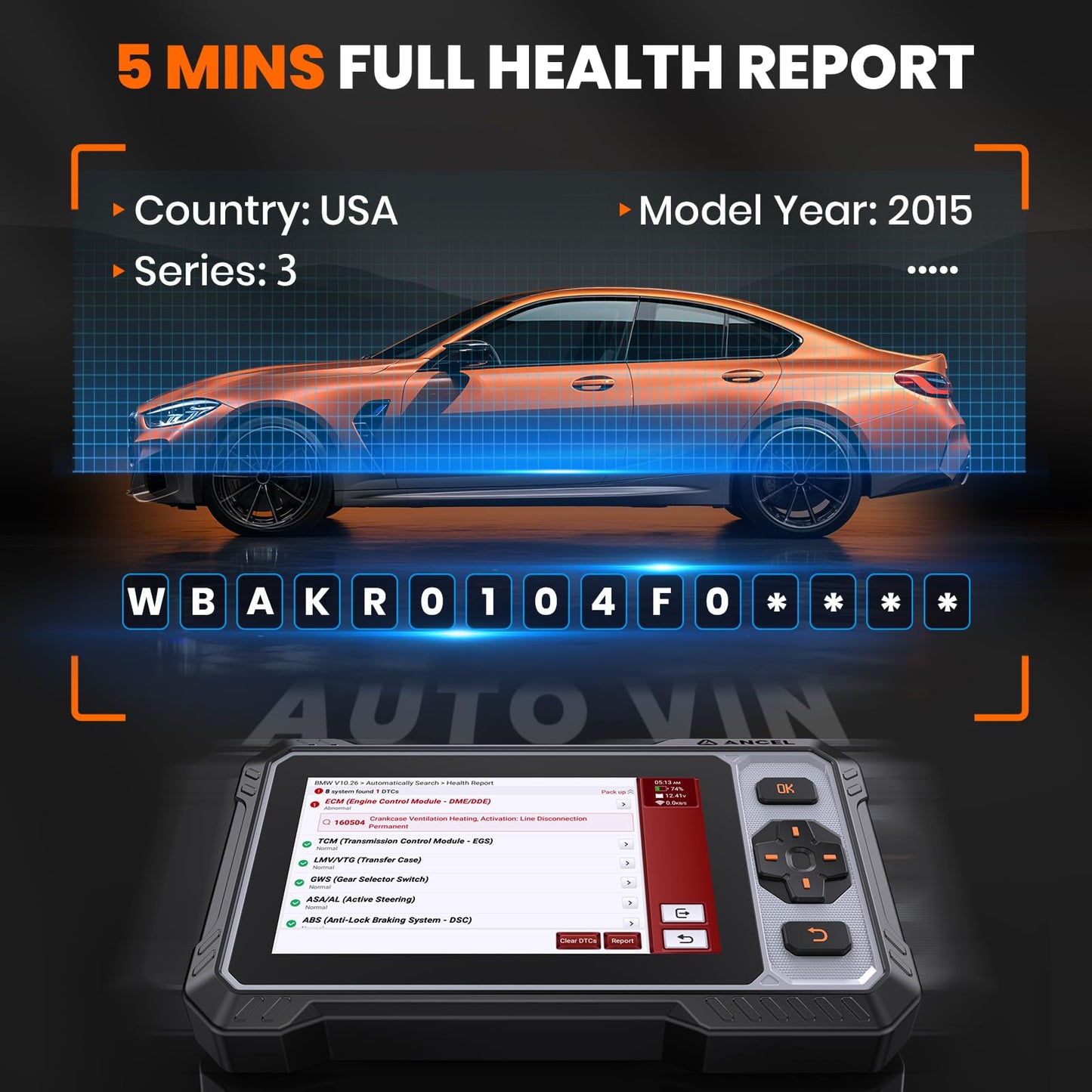 ANCEL FX6000 Elite OBD2 Scanner – Bidirectional ABS/SRS/Transmission Diagnostic Tool