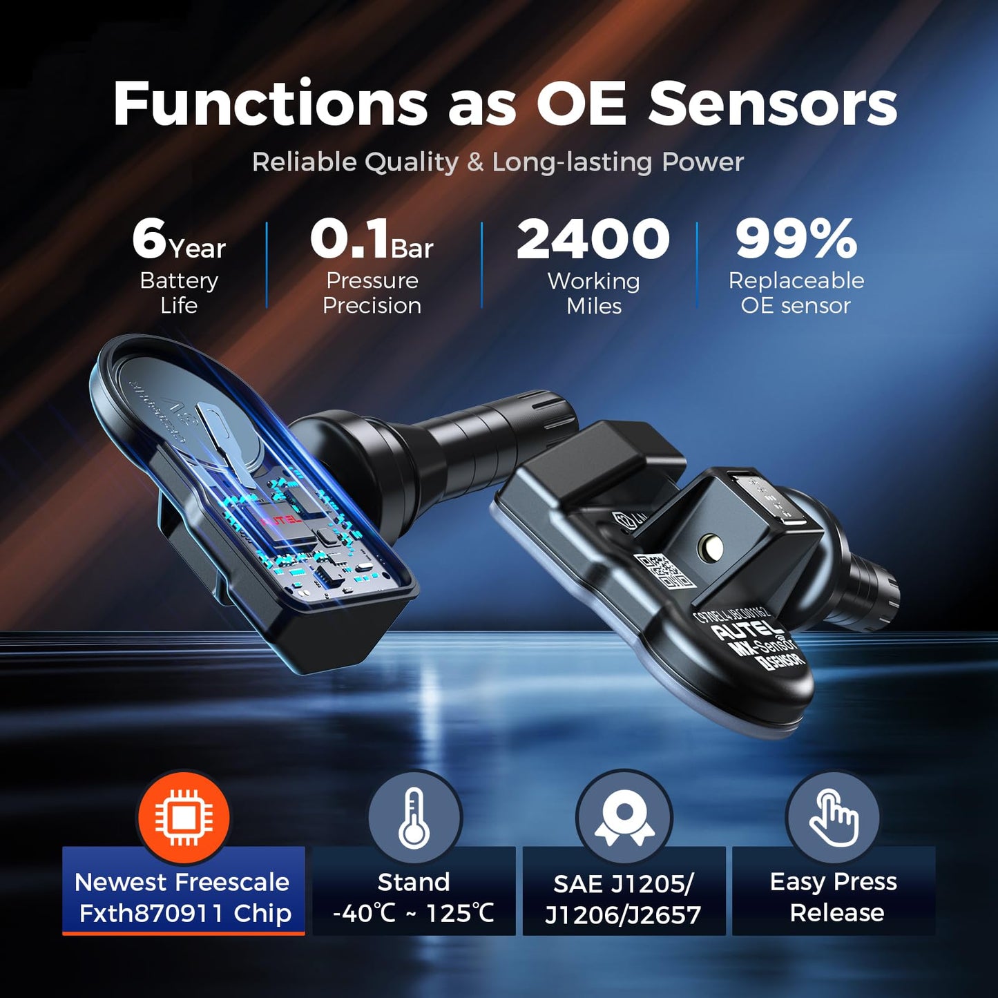 Autel MX-Sensor 2-in-1 TPMS (315MHz+433MHz) Programmable