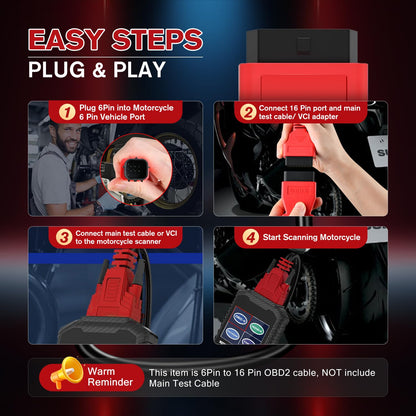 Autel Euro 5 6-Pin OBD Adapter for Motorcycle Diagnostics