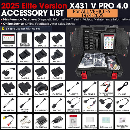 LAUNCH X431 V PRO 4.0 Elite 2025 Bidirectional OBD2 Scanner with ECU Coding