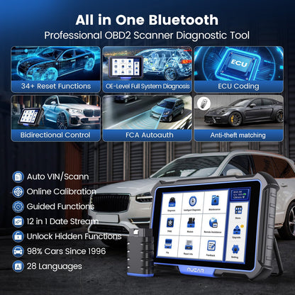 MUCAR VO8 OBD2 Scanner with ECU Coding & 34+ Services