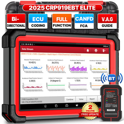 LAUNCH X431 CRP919EBT Elite 2025 OBD2 Scanner | ECU Coding & 35+ Resets