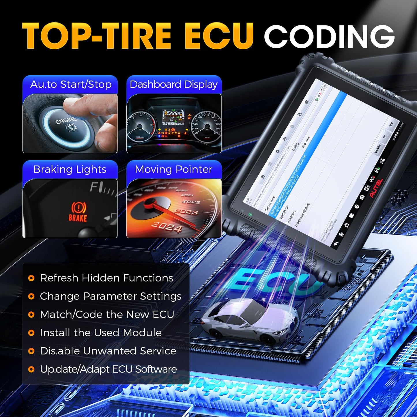 Autel MaxiSYS MS906 PRO Scanner 2025 - OE ECU Coding & 36+ Reset