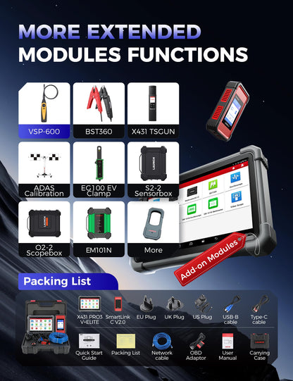 Launch X431 PRO3 V+ Elite 2025 OBD2 Scanner J2534