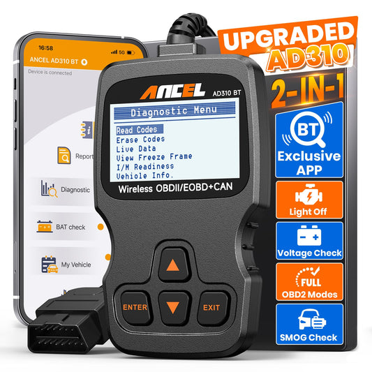 ANCEL AD310BT Bluetooth OBD2 Scanner for iOS & Android