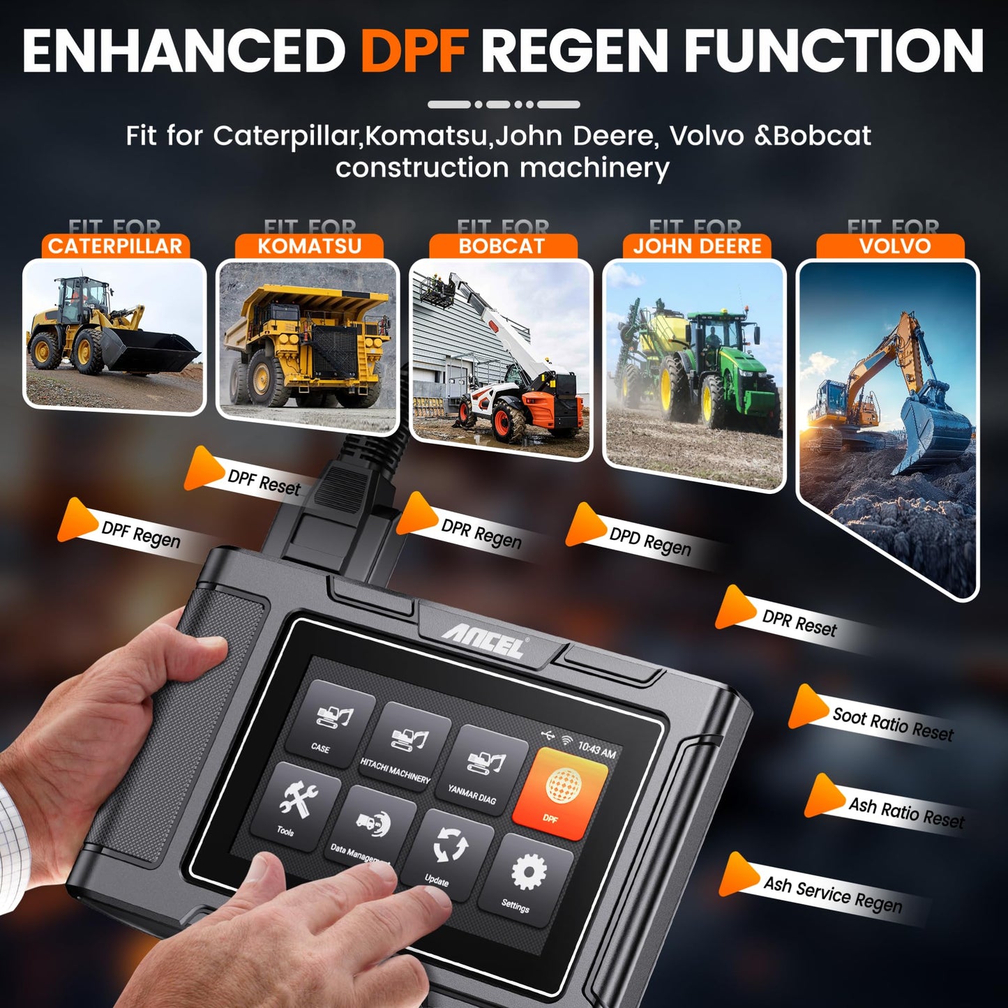 ANCEL HD3600 Heavy Equipment Diagnostic Tool with DPF & Full-System Scan